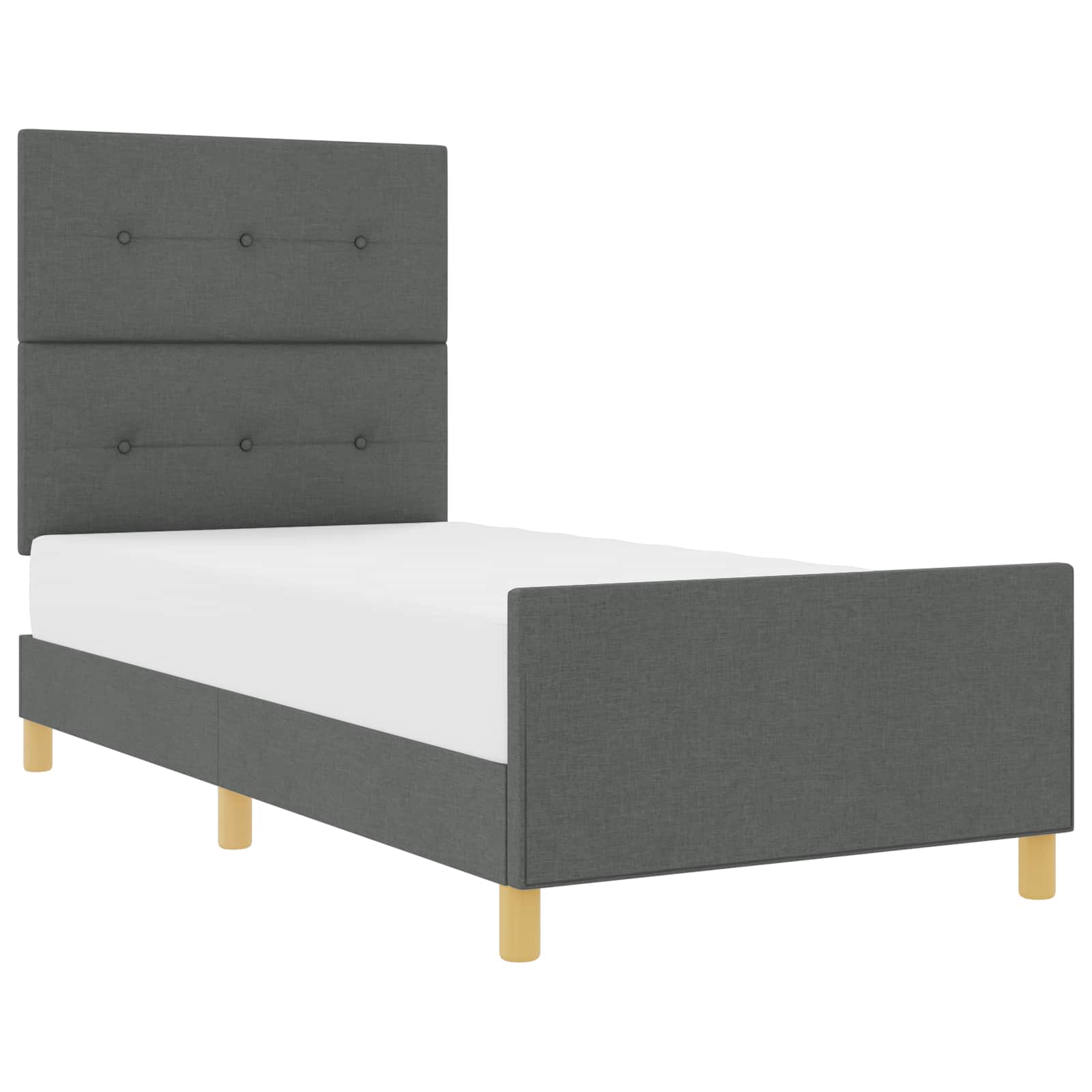 Bedframe met hoofdeinde Donkergrijs 80 x 200 cm Stof is nu te koop bij PeponiXL, paradijselijk wonen!