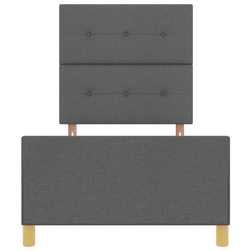 Bedframe met hoofdeinde Donkergrijs 80 x 200 cm Stof is nu te koop bij PeponiXL, paradijselijk wonen!