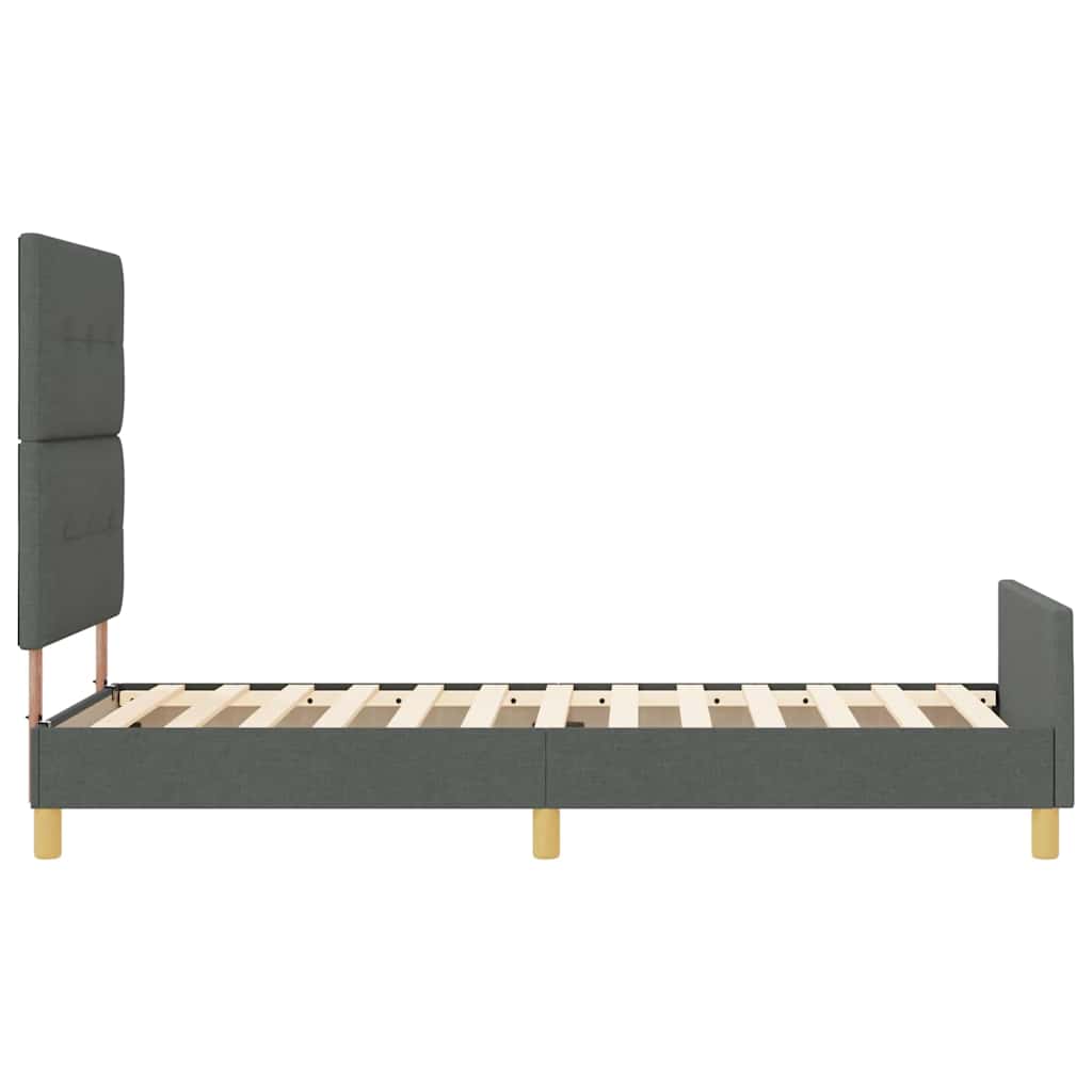 Bedframe met hoofdeinde Donkergrijs 80 x 200 cm Stof is nu te koop bij PeponiXL, paradijselijk wonen!