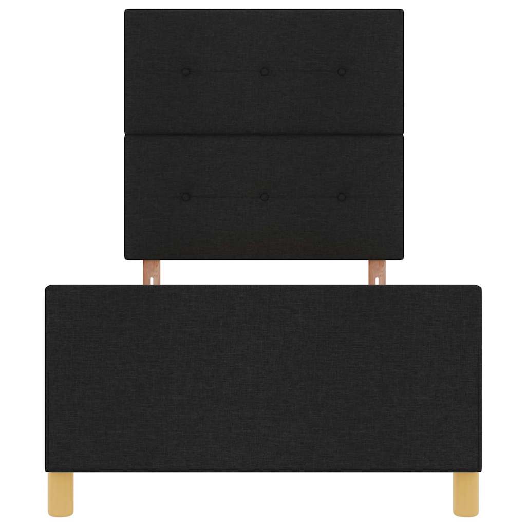 Bedframe met hoofdeinde Zwart 80 x 200 cm Stof is nu te koop bij PeponiXL, paradijselijk wonen!