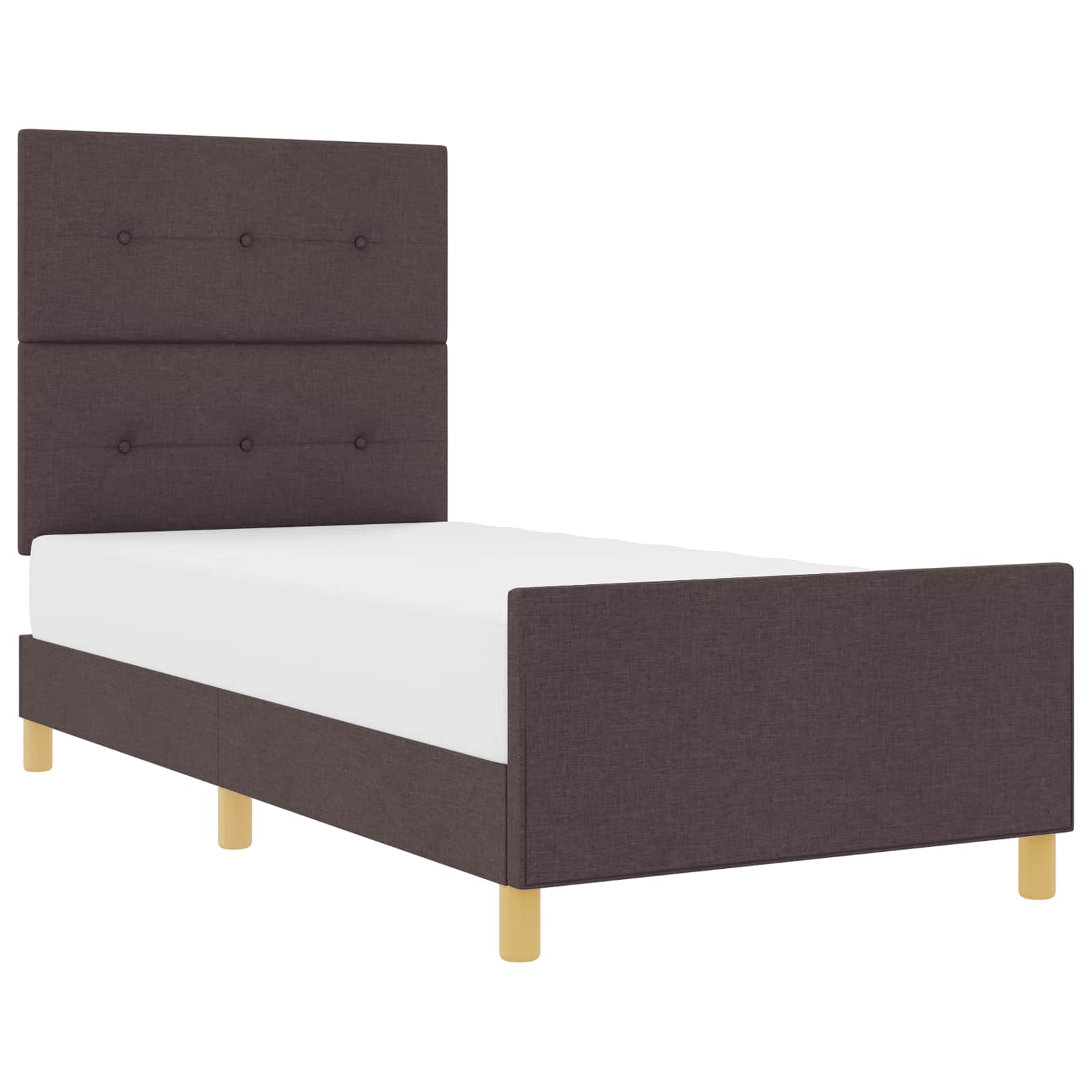 Bedframe met hoofdeinde Donkerbruin 80 x 200 cm Stof is nu te koop bij PeponiXL, paradijselijk wonen!