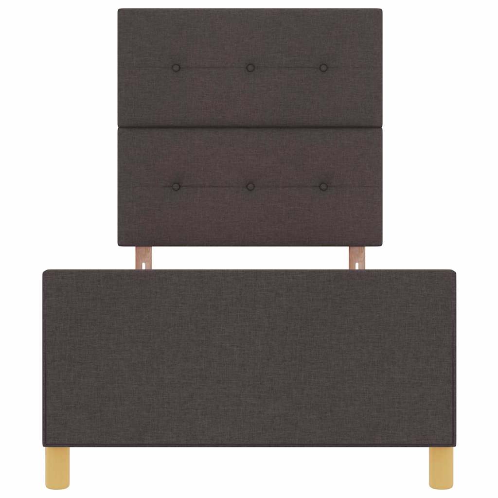 Bedframe met hoofdeinde Donkerbruin 80 x 200 cm Stof is nu te koop bij PeponiXL, paradijselijk wonen!