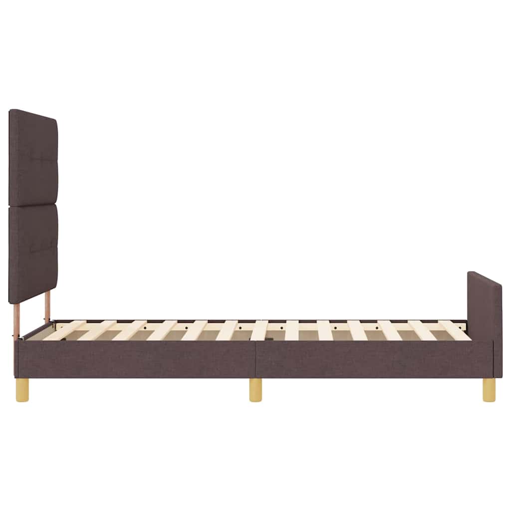 Bedframe met hoofdeinde Donkerbruin 80 x 200 cm Stof is nu te koop bij PeponiXL, paradijselijk wonen!