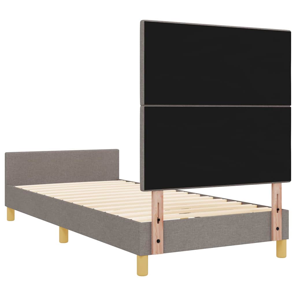Bedframe met hoofdeinde Taupe 80 x 200 cm Stof is nu te koop bij PeponiXL, paradijselijk wonen!