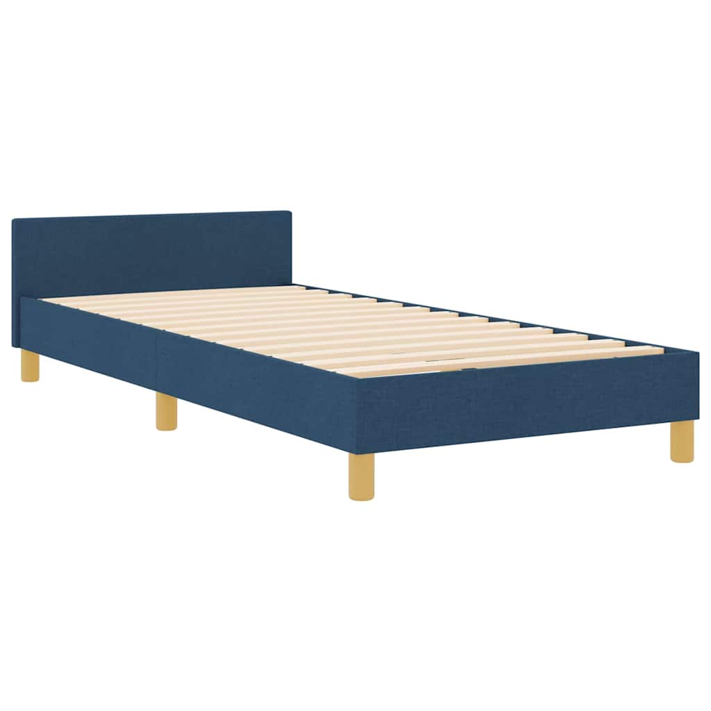 Bedframe met hoofdeinde Blauw 80 x 200 cm Stof is nu te koop bij PeponiXL, paradijselijk wonen!