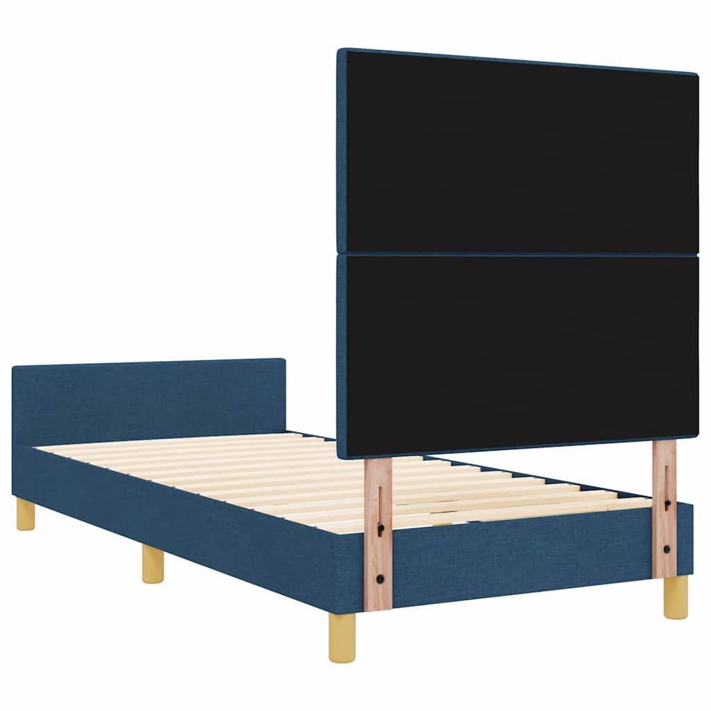 Bedframe met hoofdeinde Blauw 80 x 200 cm Stof is nu te koop bij PeponiXL, paradijselijk wonen!