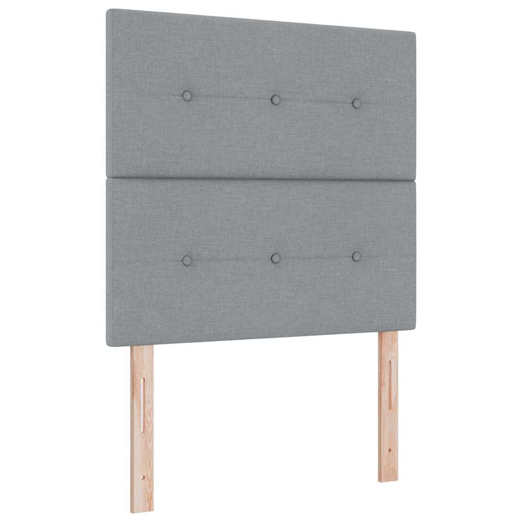 Bedframe met hoofdeinde Lichtgrijs 90 x 190 cm Stof is nu te koop bij PeponiXL, paradijselijk wonen!
