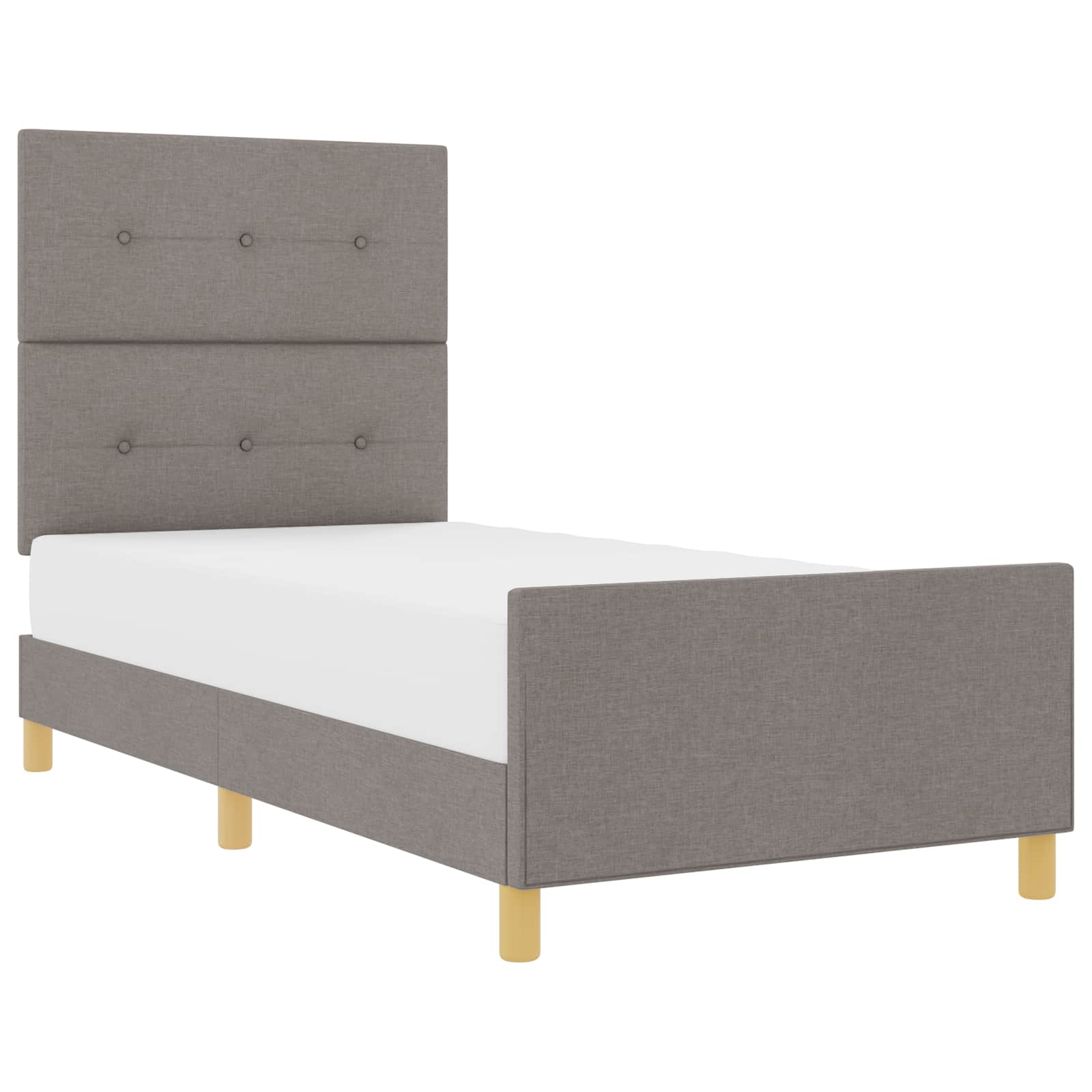 Bedframe met hoofdeinde Taupe 90 x 190 cm Stof is nu te koop bij PeponiXL, paradijselijk wonen!
