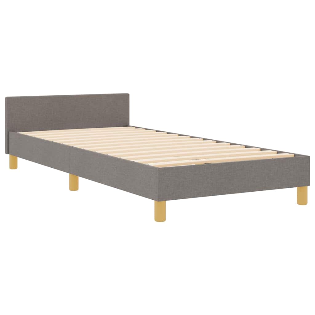 Bedframe met hoofdeinde Taupe 90 x 190 cm Stof is nu te koop bij PeponiXL, paradijselijk wonen!