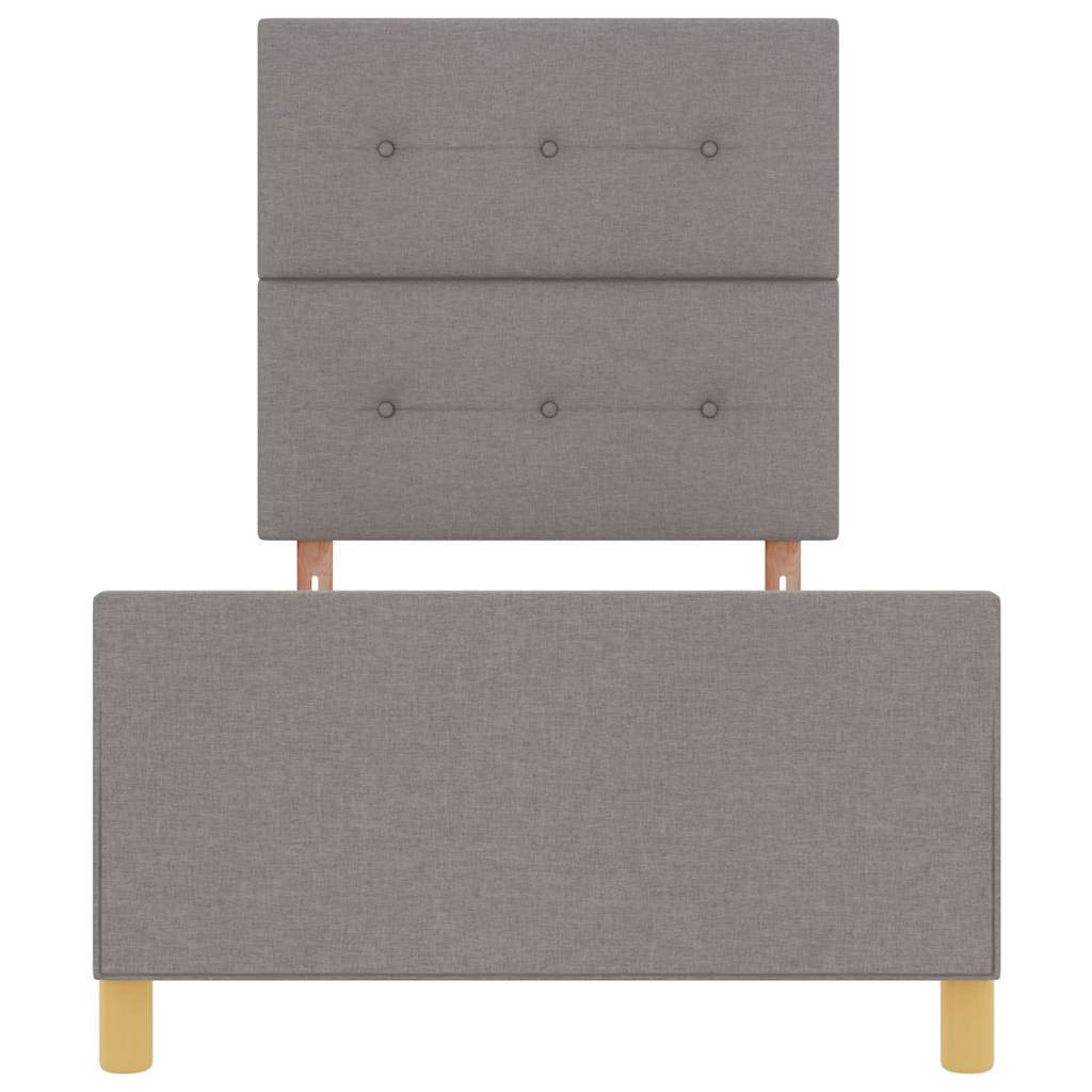 Bedframe met hoofdeinde Taupe 90 x 190 cm Stof is nu te koop bij PeponiXL, paradijselijk wonen!