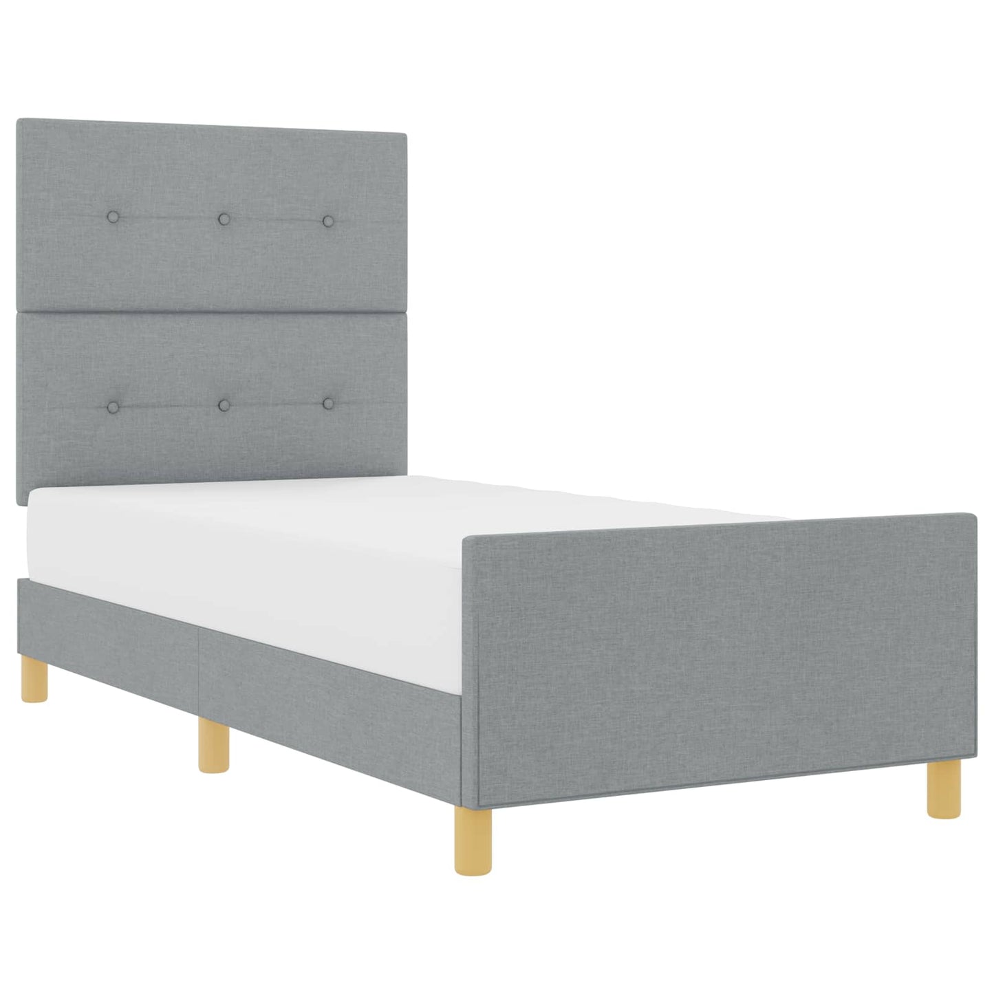Bedframe met hoofdeinde Lichtgrijs 90 x 200 cm Stof is nu te koop bij PeponiXL, paradijselijk wonen!