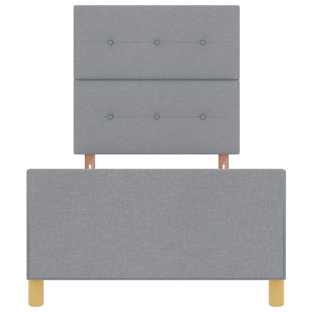 Bedframe met hoofdeinde Lichtgrijs 90 x 200 cm Stof is nu te koop bij PeponiXL, paradijselijk wonen!