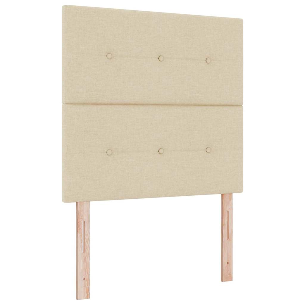 Bedframe met hoofdeinde Crème 90 x 200 cm Stof is nu te koop bij PeponiXL, paradijselijk wonen!