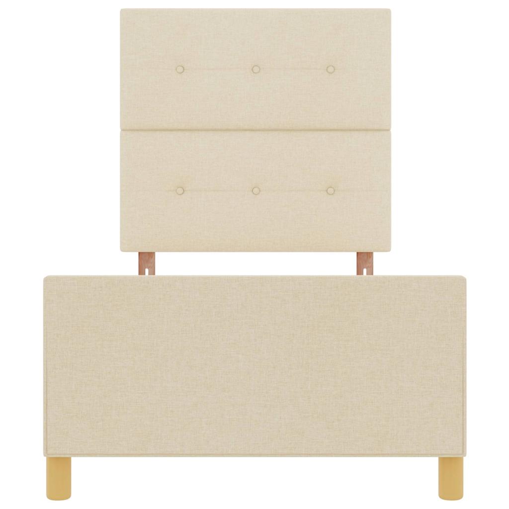 Bedframe met hoofdeinde Crème 90 x 200 cm Stof is nu te koop bij PeponiXL, paradijselijk wonen!