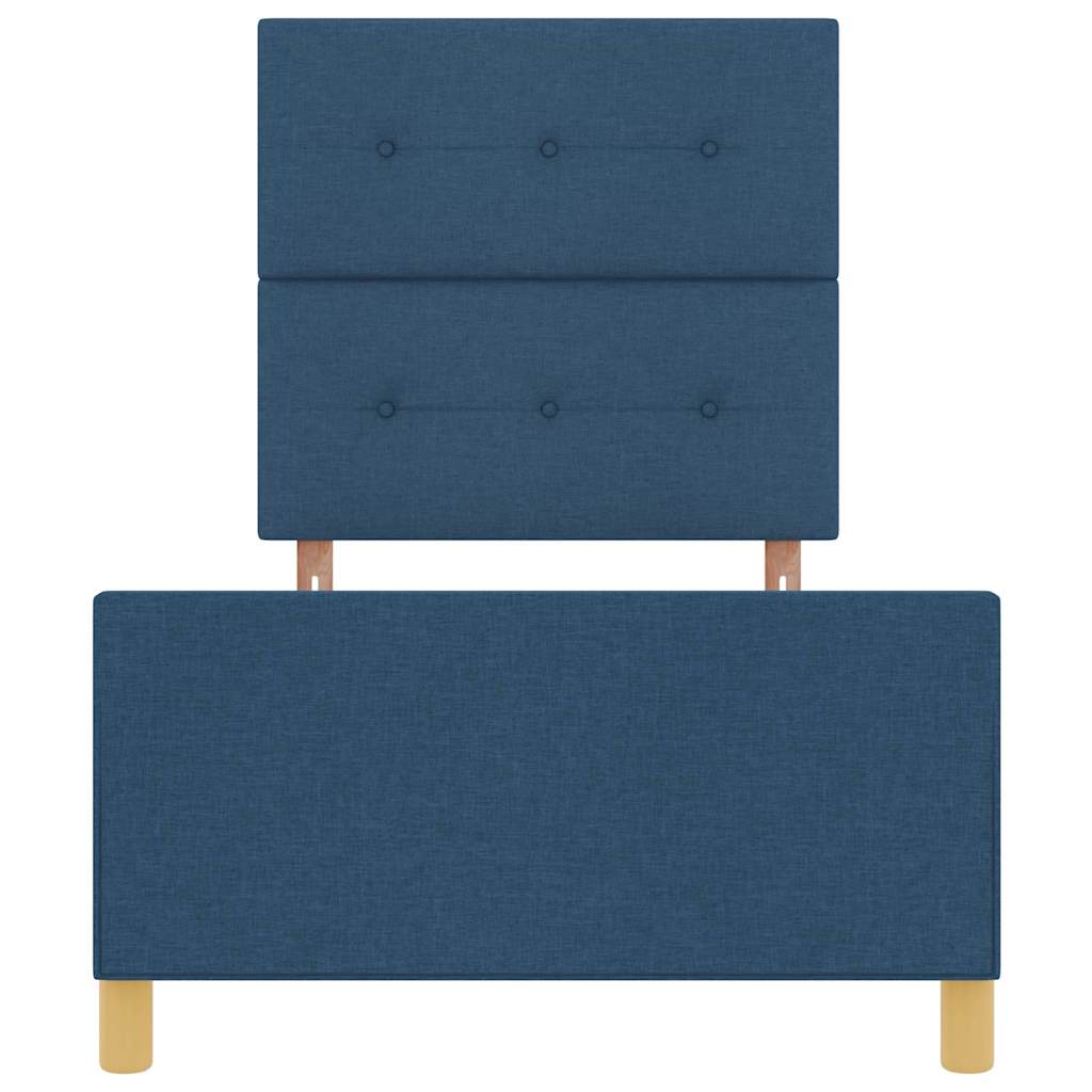 Bedframe met hoofdeinde Blauw 100 x 200 cm Stof is nu te koop bij PeponiXL, paradijselijk wonen!