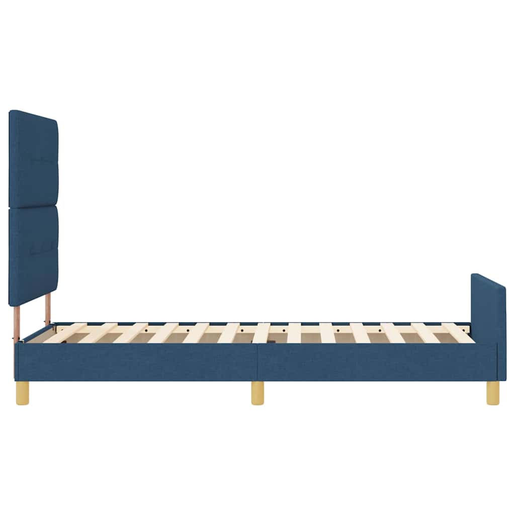 Bedframe met hoofdeinde Blauw 100 x 200 cm Stof is nu te koop bij PeponiXL, paradijselijk wonen!