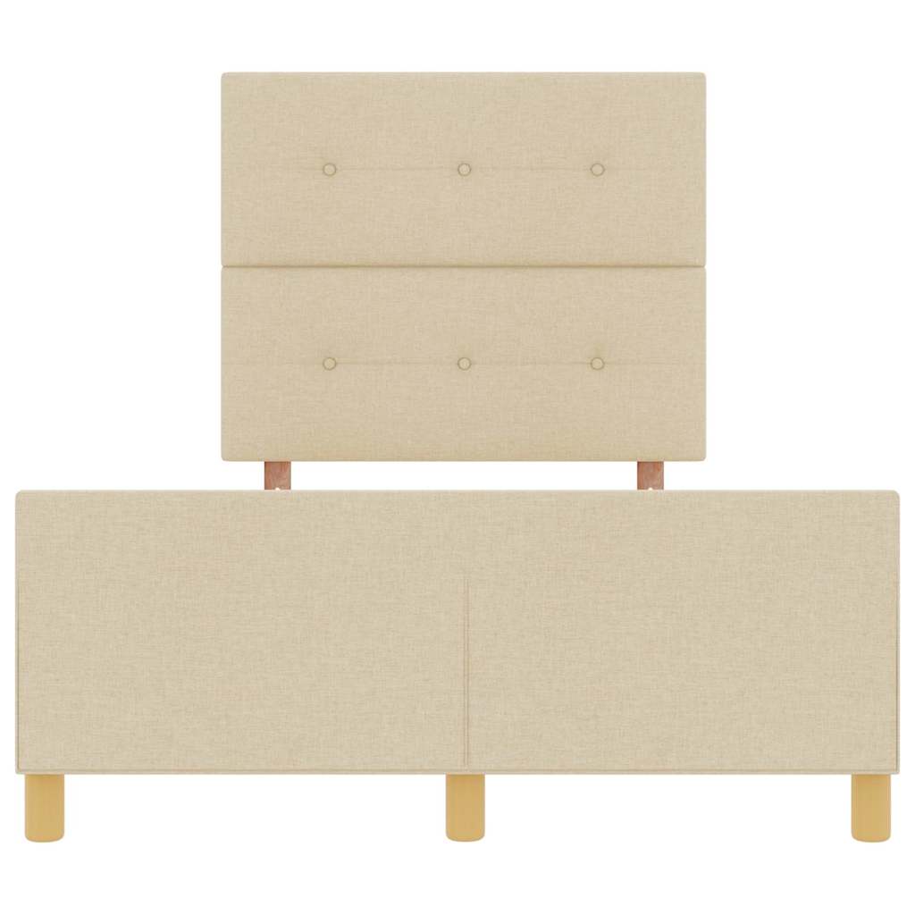 Bedframe met hoofdeinde Crème 120 x 190 cm Stof is nu te koop bij PeponiXL, paradijselijk wonen!