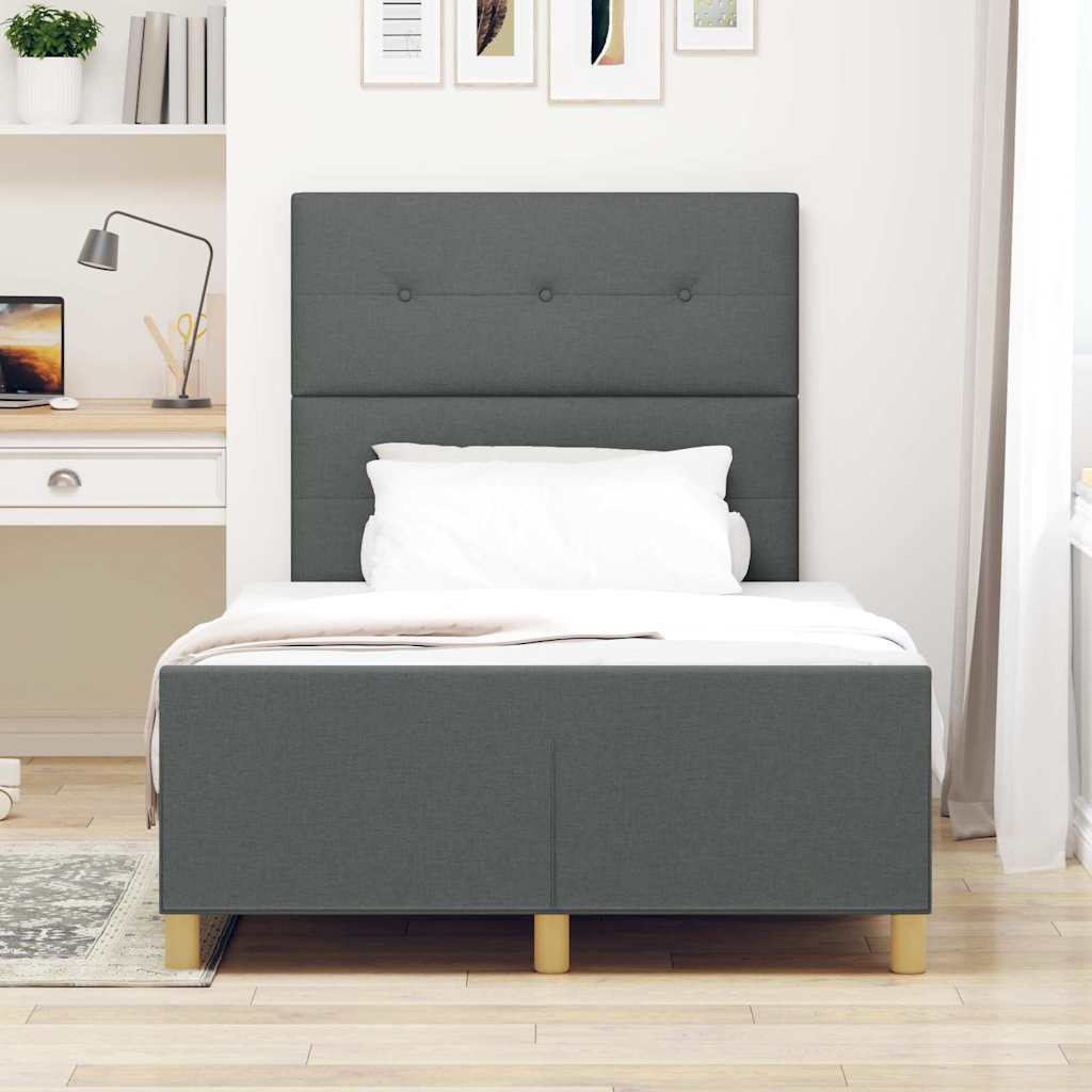 Bedframe met hoofdeinde Donkergrijs 120 x 200 cm Stof