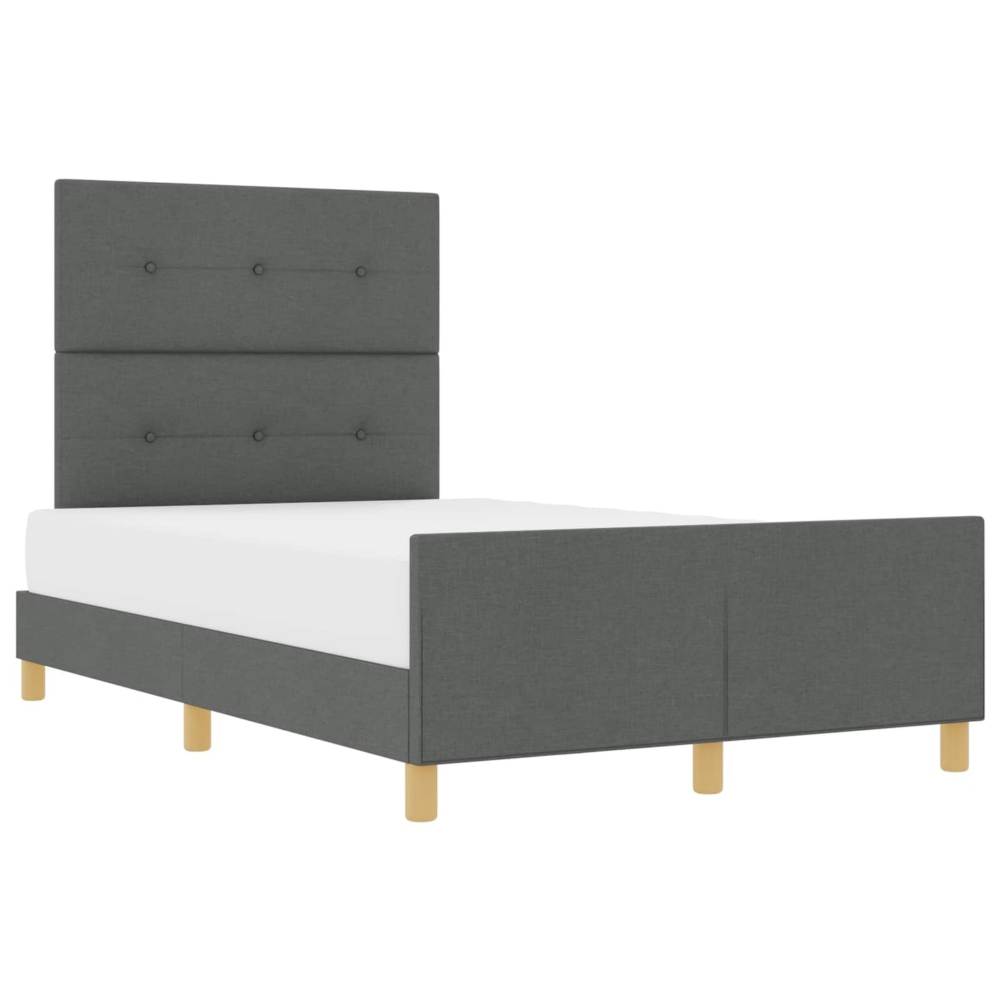Bedframe met hoofdeinde Donkergrijs 120 x 200 cm Stof