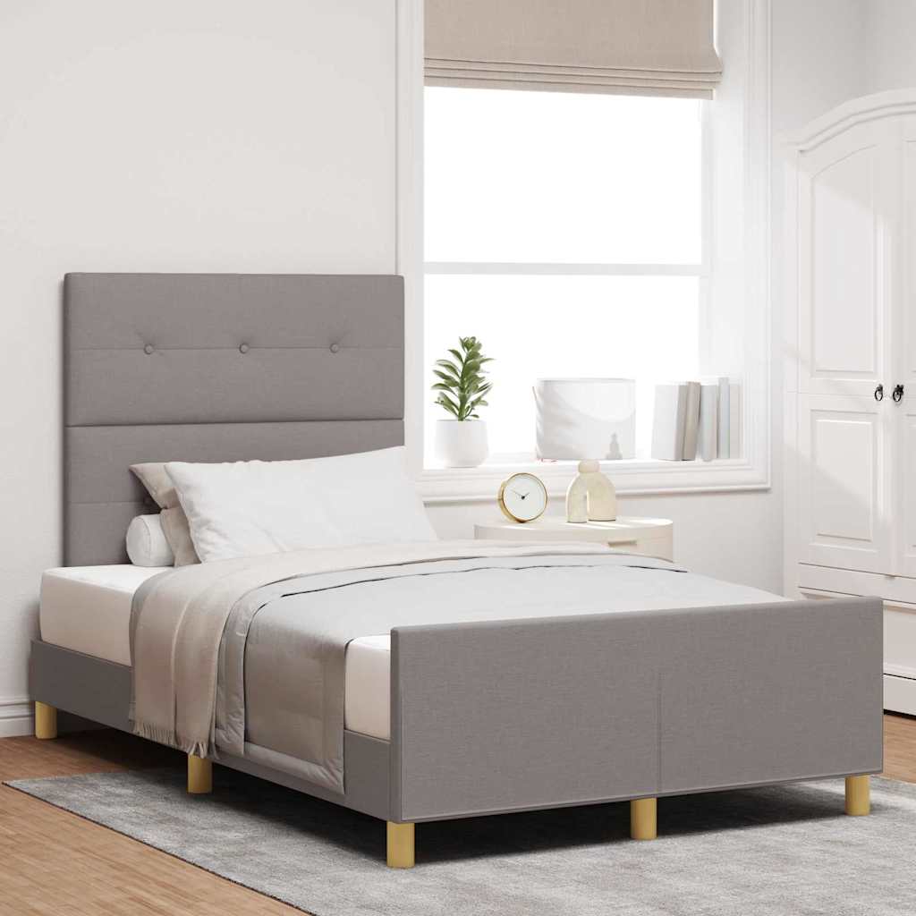 Bedframe met hoofdeinde Taupe 120 x 200 cm Stof is nu te koop bij PeponiXL, paradijselijk wonen!
