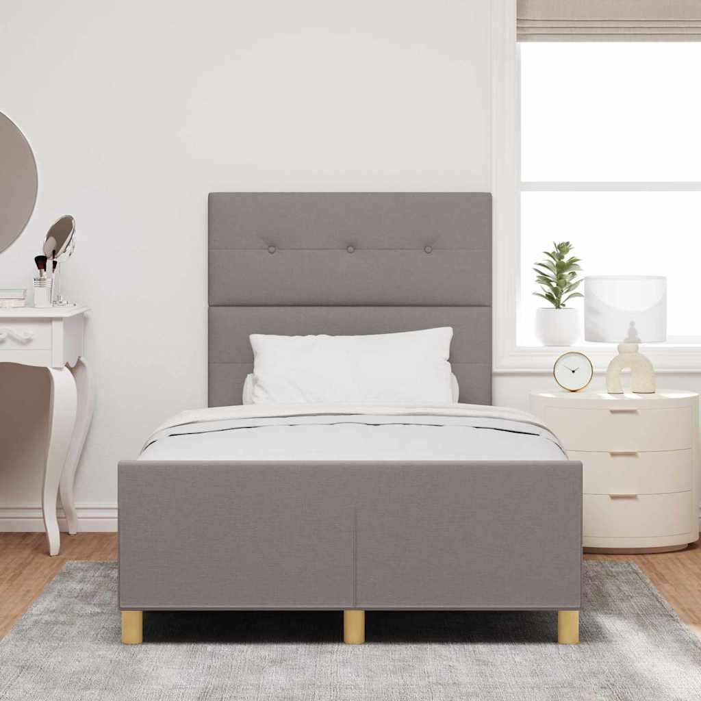 Bedframe met hoofdeinde Taupe 120 x 200 cm Stof is nu te koop bij PeponiXL, paradijselijk wonen!