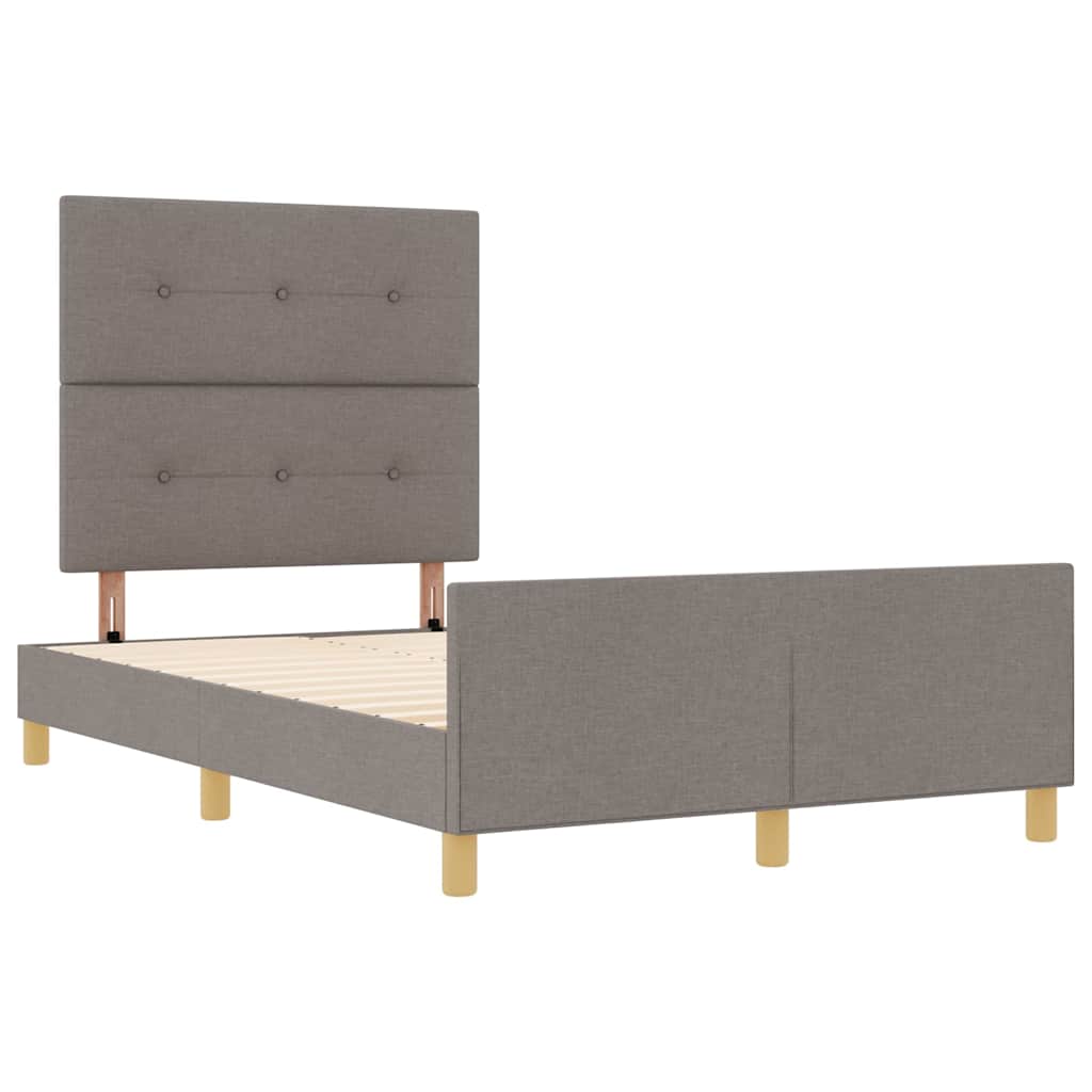 Bedframe met hoofdeinde Taupe 120 x 200 cm Stof is nu te koop bij PeponiXL, paradijselijk wonen!