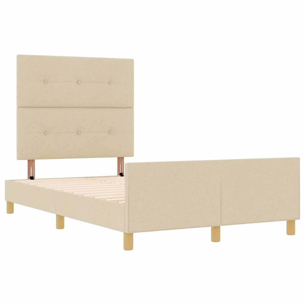 Bedframe met hoofdeinde Crème 120 x 200 cm Stof is nu te koop bij PeponiXL, paradijselijk wonen!