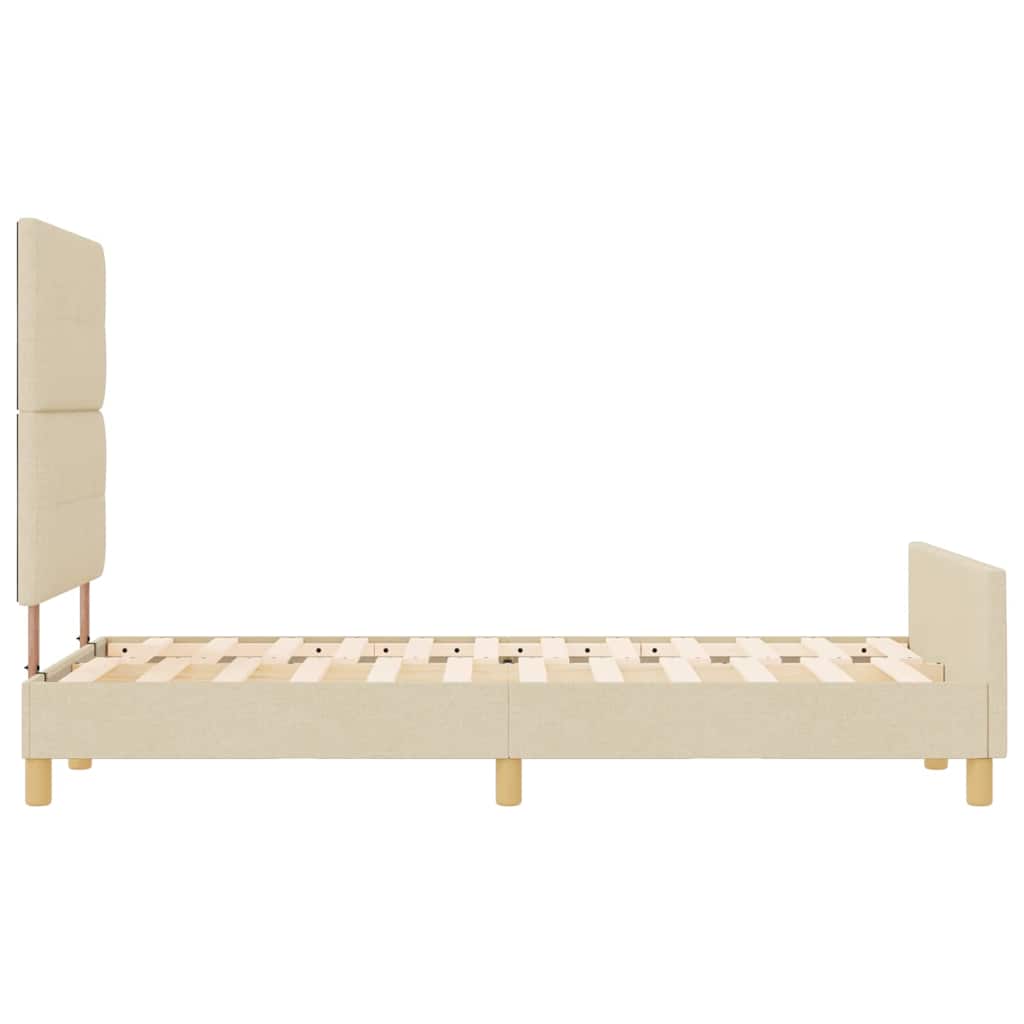 Bedframe met hoofdeinde Crème 120 x 200 cm Stof is nu te koop bij PeponiXL, paradijselijk wonen!