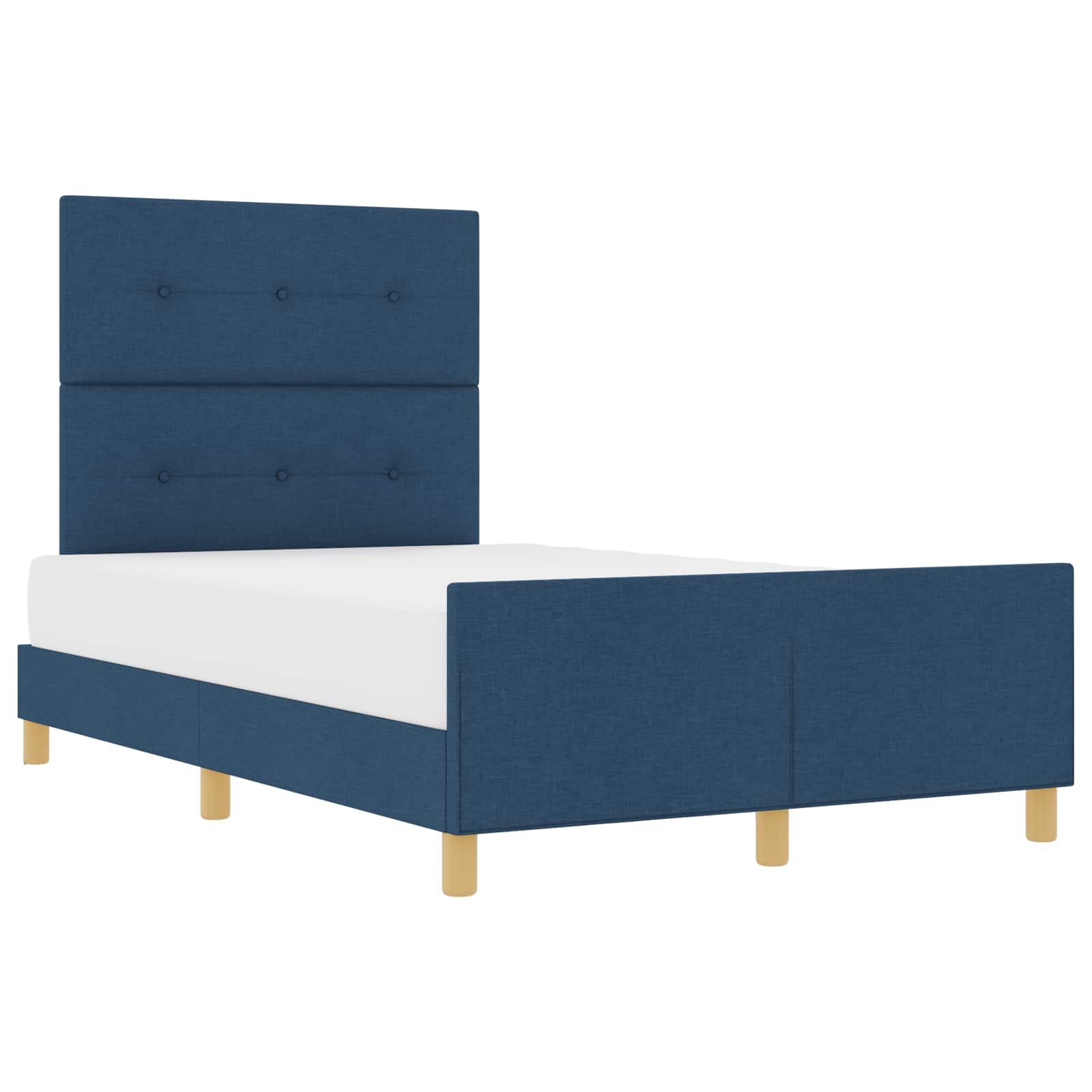 Bedframe met hoofdeinde Blauw 120 x 200 cm Stof is nu te koop bij PeponiXL, paradijselijk wonen!