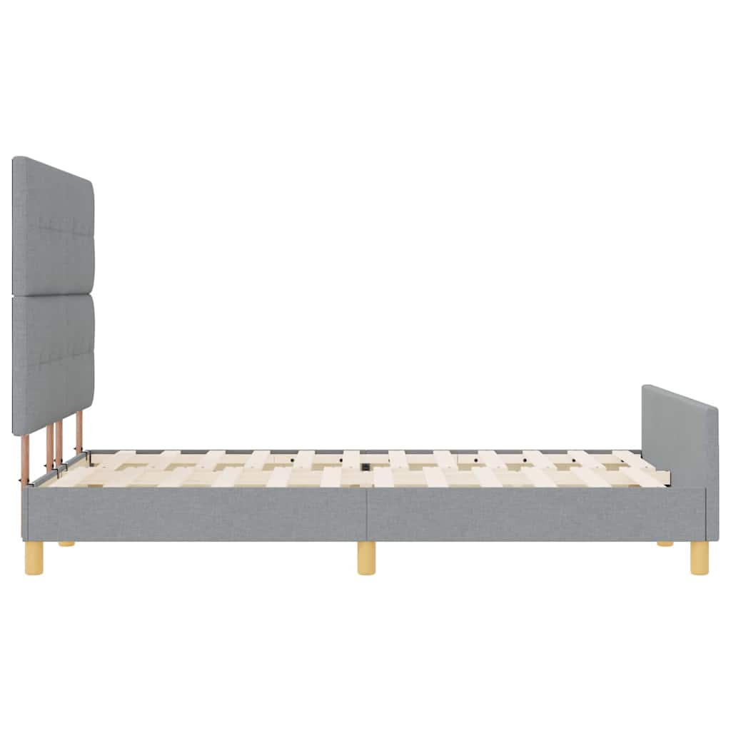 Bedframe met hoofdeinde Lichtgrijs 140 x 190 cm Stof is nu te koop bij PeponiXL, paradijselijk wonen!