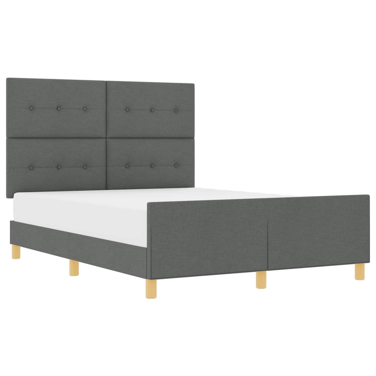 Bedframe met hoofdeinde Donkergrijs 140 x 190 cm Stof is nu te koop bij PeponiXL, paradijselijk wonen!