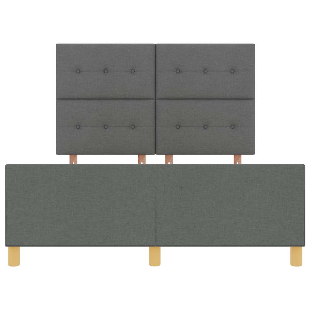 Bedframe met hoofdeinde Donkergrijs 140 x 190 cm Stof is nu te koop bij PeponiXL, paradijselijk wonen!
