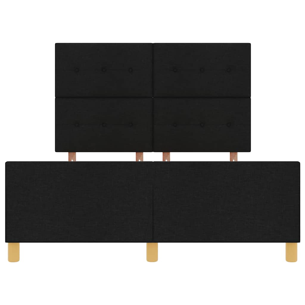 Bedframe met hoofdeinde Zwart 140 x 190 cm Stof is nu te koop bij PeponiXL, paradijselijk wonen!