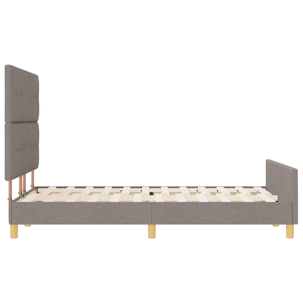 Bedframe met hoofdeinde Taupe 140 x 190 cm Stof is nu te koop bij PeponiXL, paradijselijk wonen!