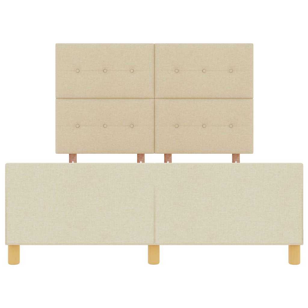 Bedframe met hoofdeinde Crème 140 x 190 cm Stof is nu te koop bij PeponiXL, paradijselijk wonen!