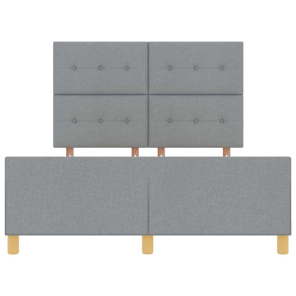 Bedframe met hoofdeinde Lichtgrijs 140 x 200 cm Stof is nu te koop bij PeponiXL, paradijselijk wonen!