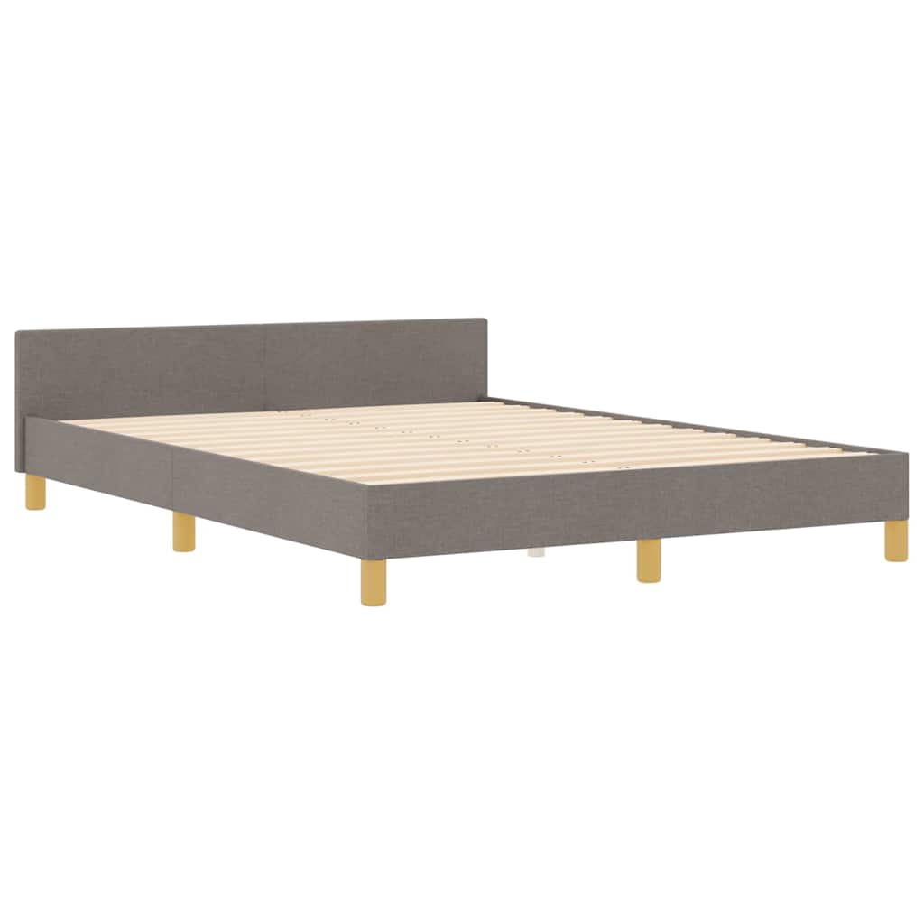 Bedframe met hoofdeinde Taupe 140 x 200 cm Stof is nu te koop bij PeponiXL, paradijselijk wonen!