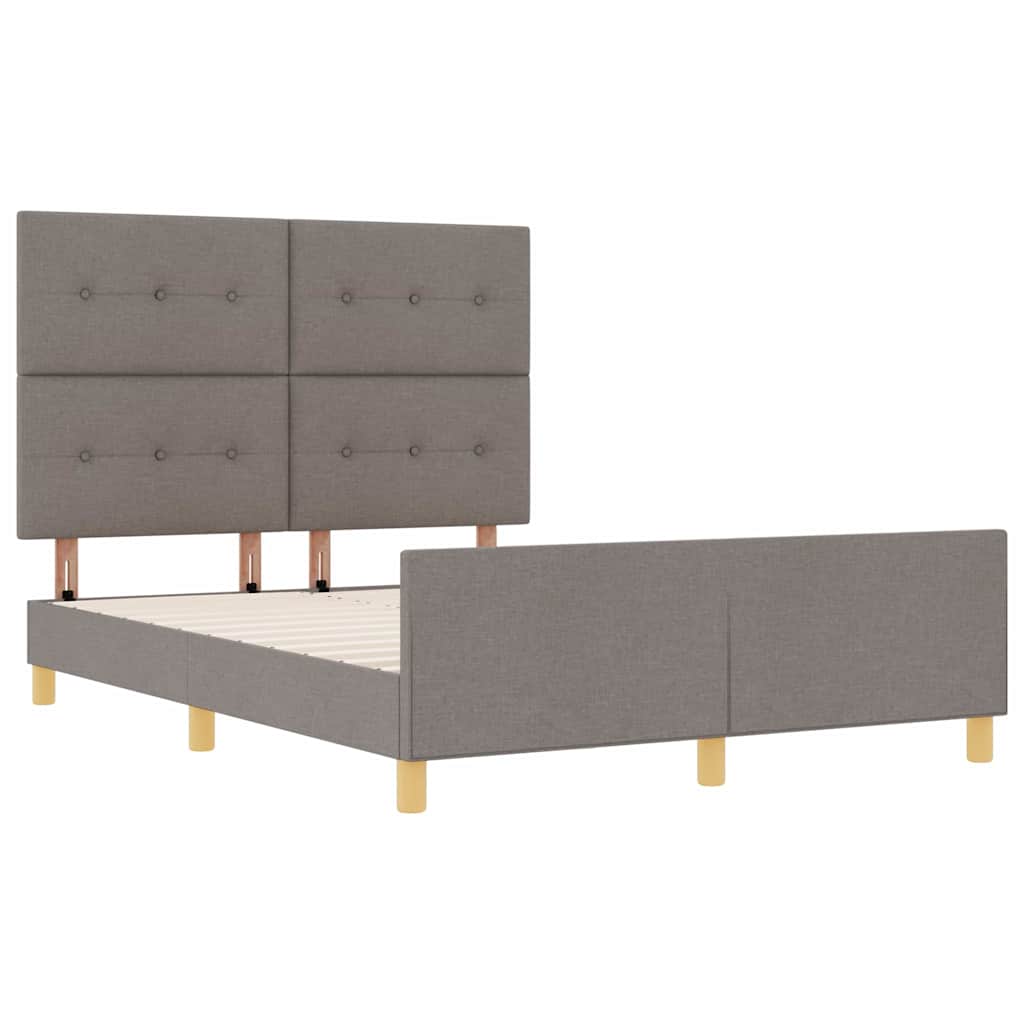 Bedframe met hoofdeinde Taupe 140 x 200 cm Stof is nu te koop bij PeponiXL, paradijselijk wonen!