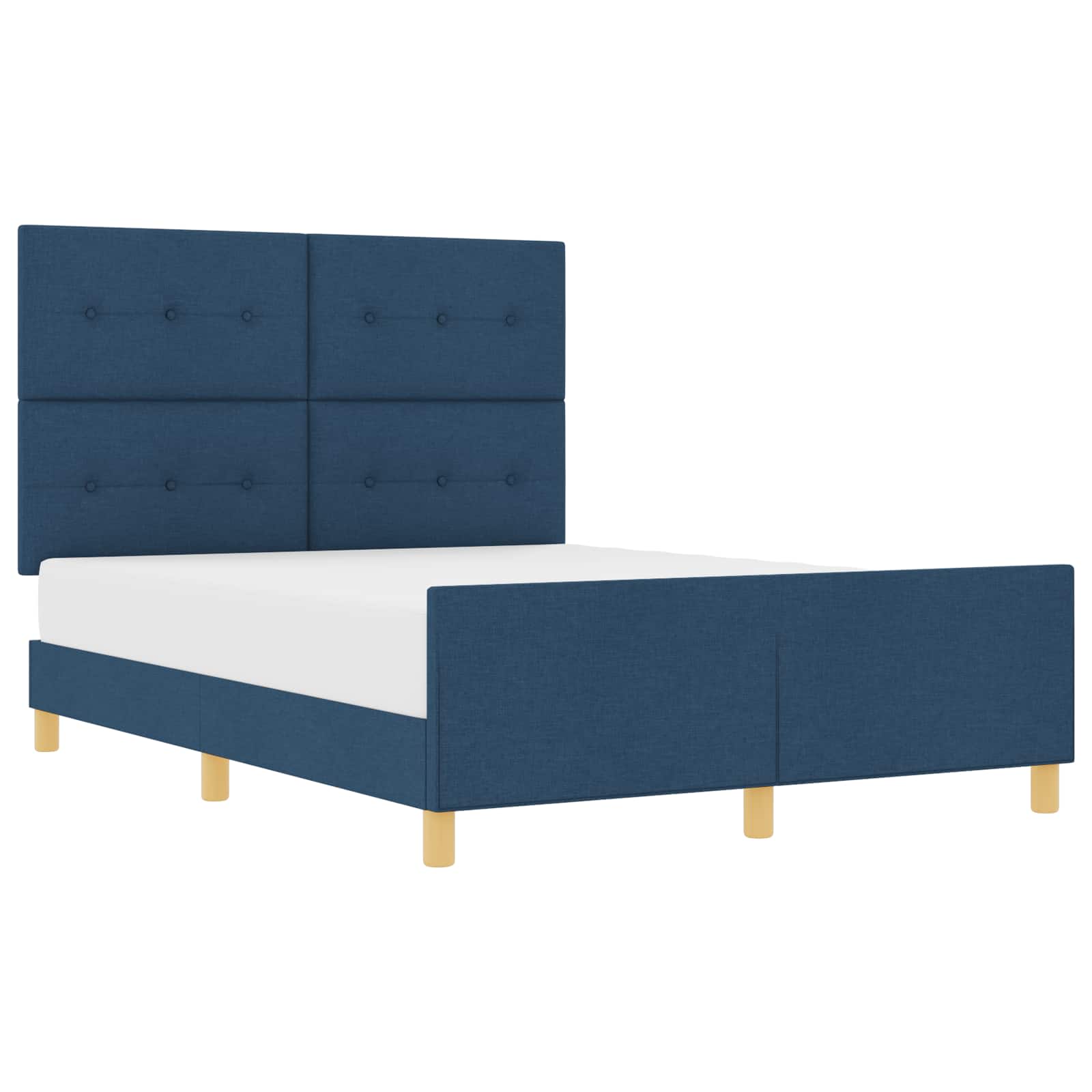 Bedframe met hoofdeinde Blauw 140 x 200 cm Stof is nu te koop bij PeponiXL, paradijselijk wonen!