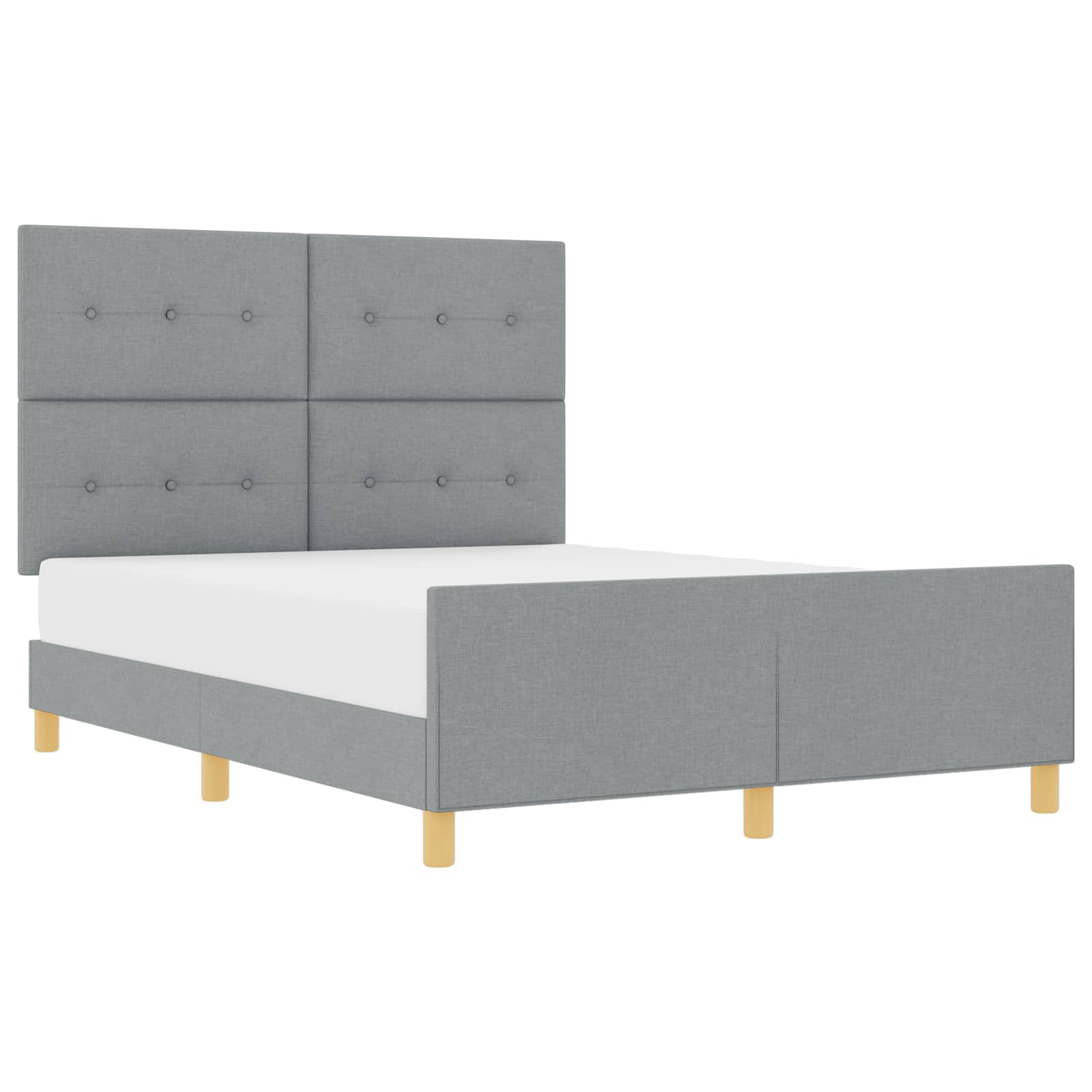 Bedframe met hoofdeinde Lichtgrijs 160 x 200 cm Stof is nu te koop bij PeponiXL, paradijselijk wonen!