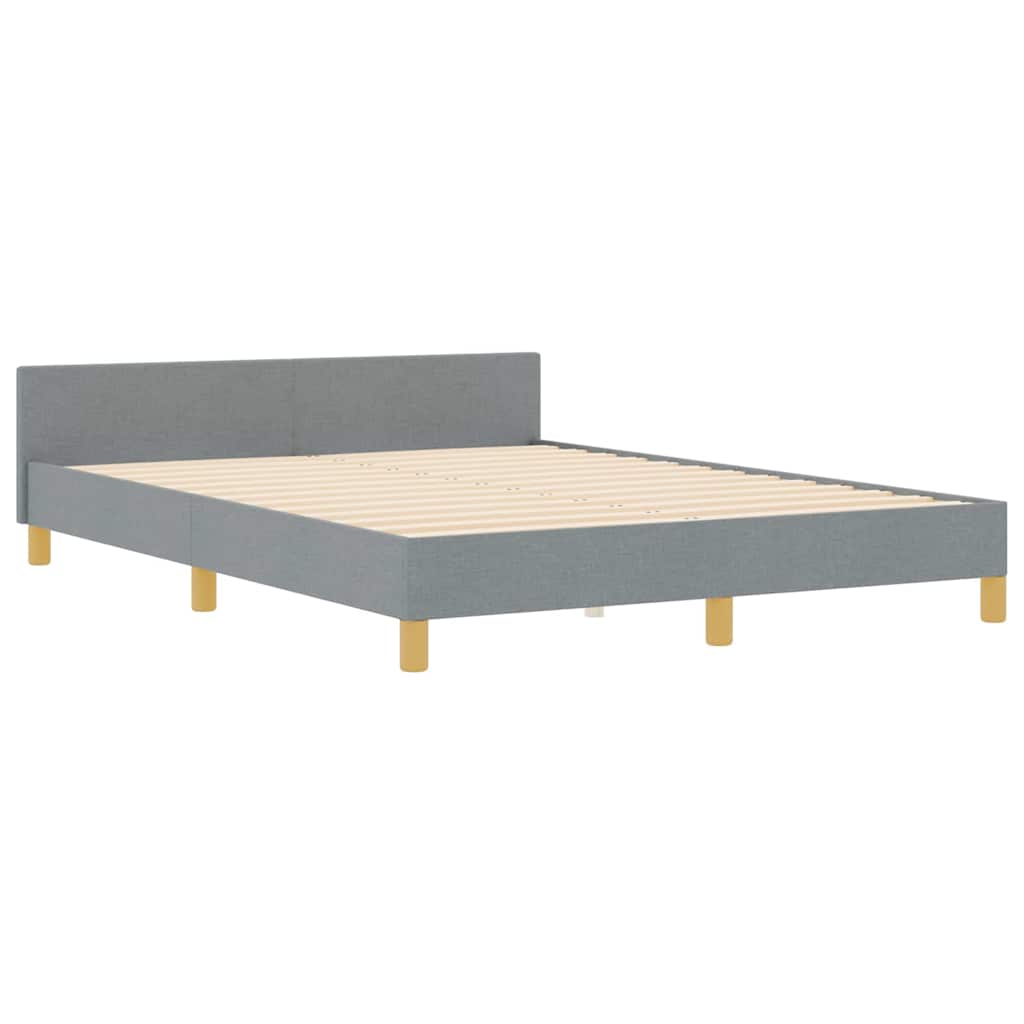 Bedframe met hoofdeinde Lichtgrijs 160 x 200 cm Stof is nu te koop bij PeponiXL, paradijselijk wonen!