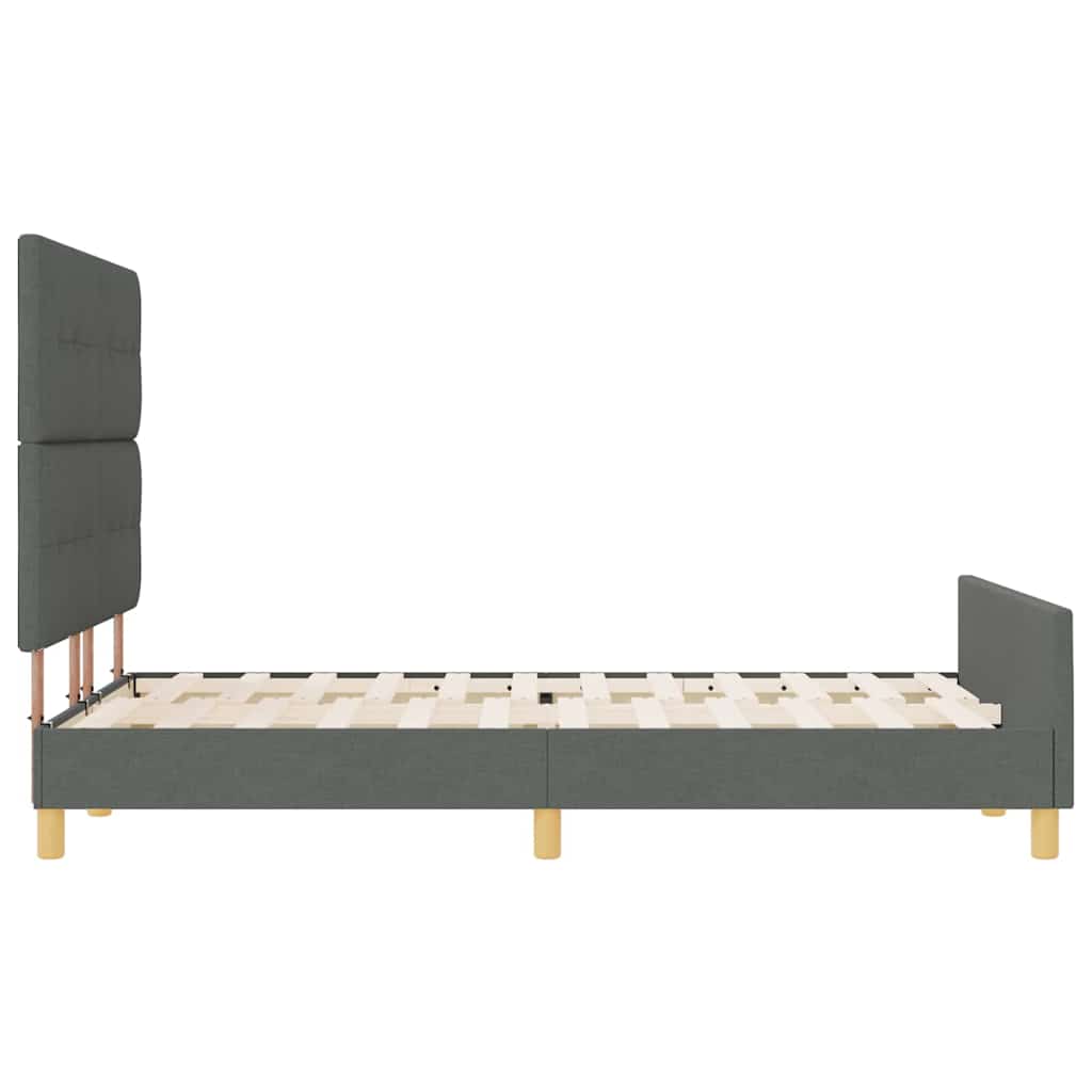 Bedframe met hoofdeinde Donkergrijs 160 x 200 cm Stof is nu te koop bij PeponiXL, paradijselijk wonen!