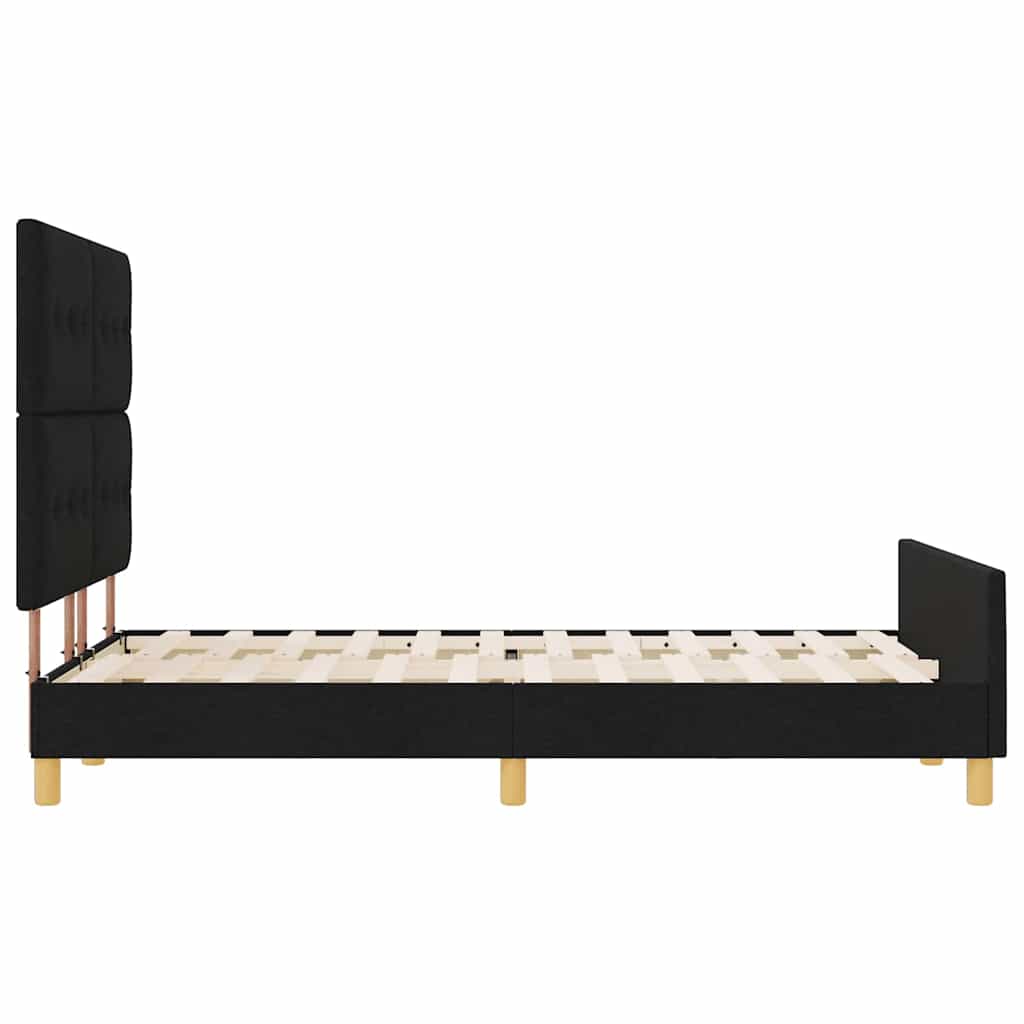 Bedframe met hoofdeinde Zwart 160 x 200 cm Stof is nu te koop bij PeponiXL, paradijselijk wonen!