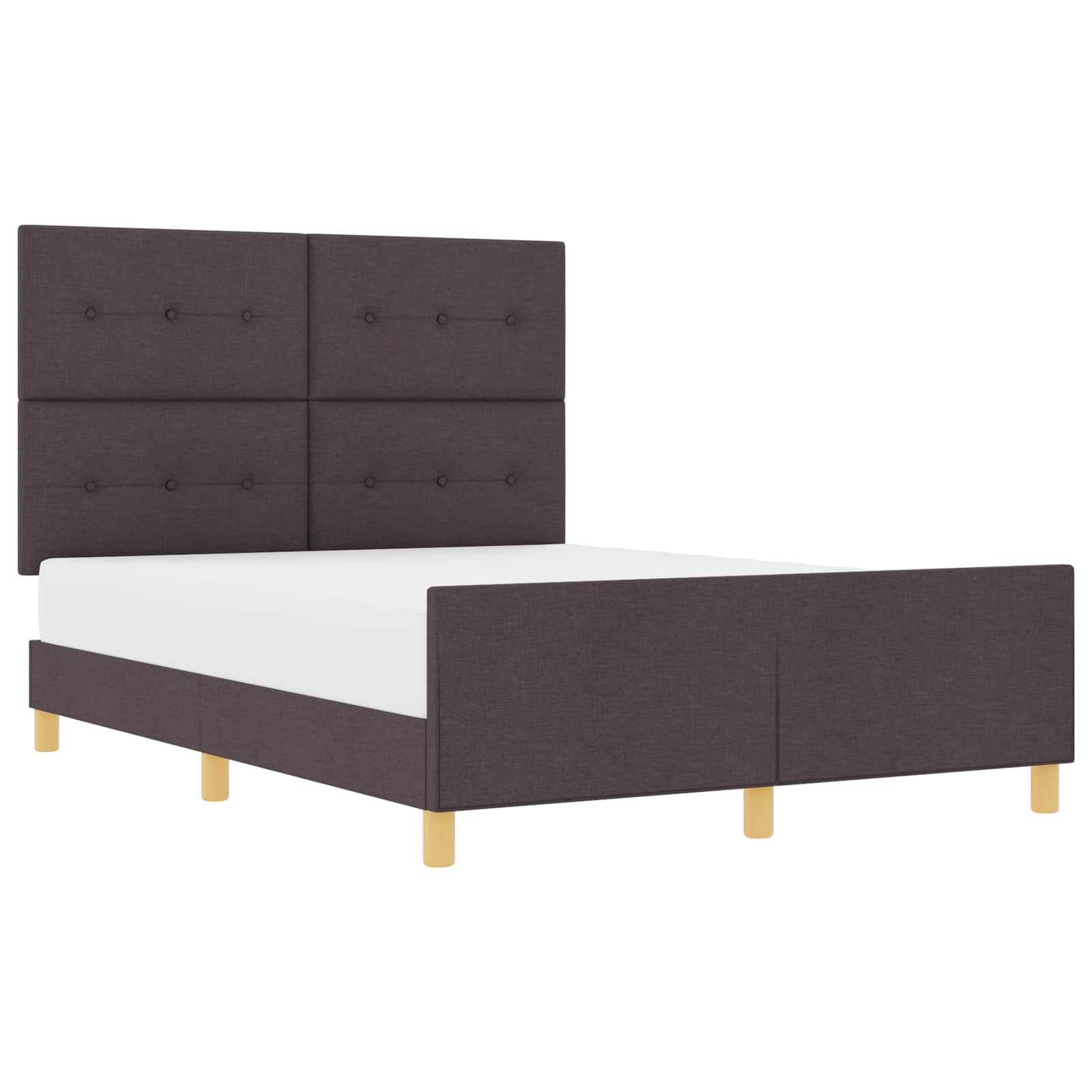 Bedframe met hoofdeinde Donkerbruin 160 x 200 cm Stof is nu te koop bij PeponiXL, paradijselijk wonen!
