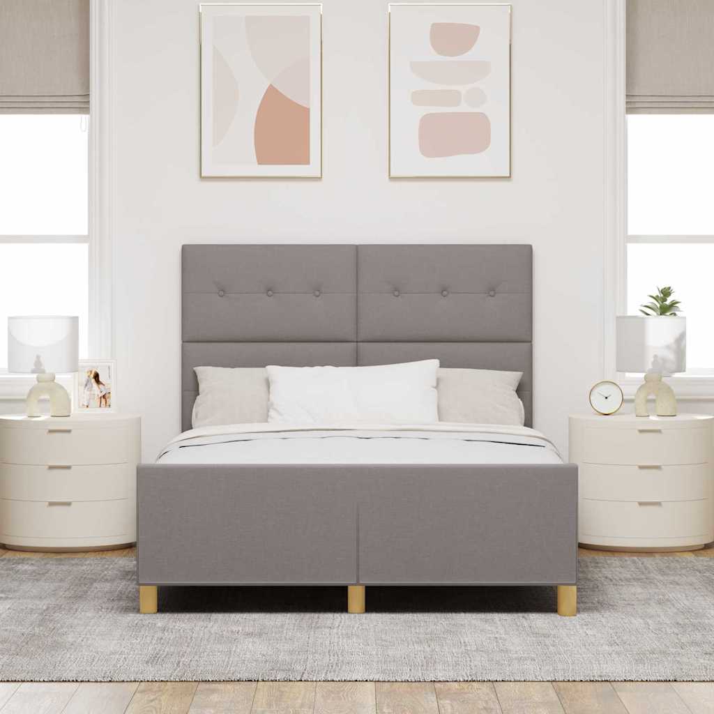 Bedframe met hoofdeinde Taupe 160 x 200 cm Stof is nu te koop bij PeponiXL, paradijselijk wonen!
