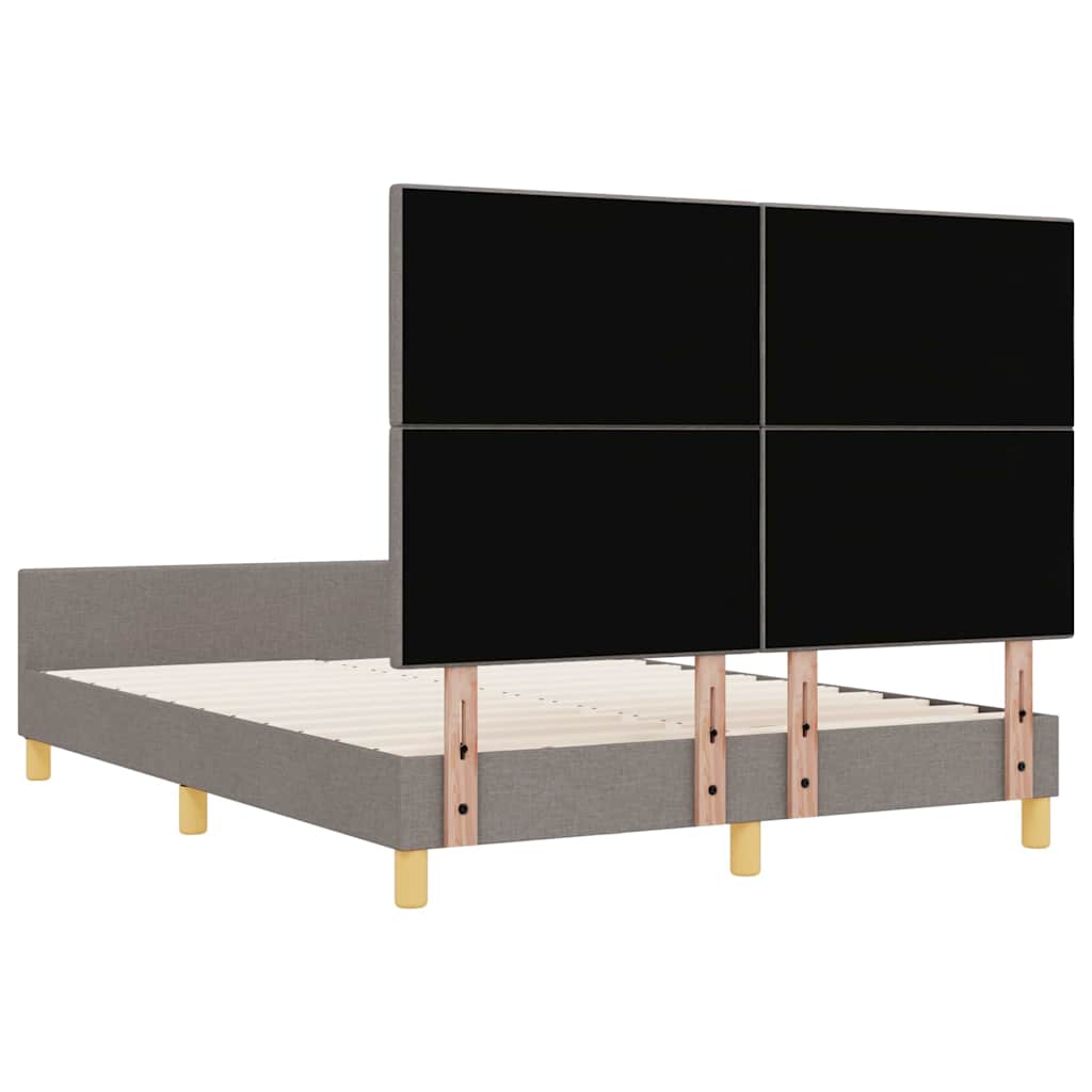 Bedframe met hoofdeinde Taupe 160 x 200 cm Stof is nu te koop bij PeponiXL, paradijselijk wonen!