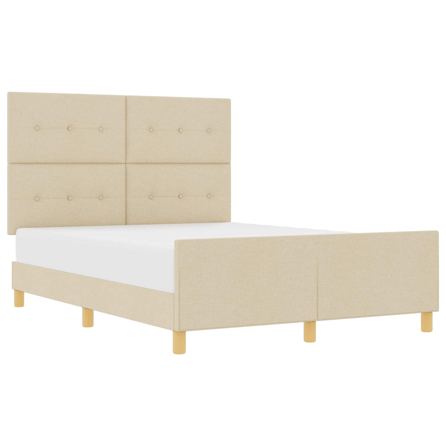 Bedframe met hoofdeinde Crème 160 x 200 cm Stof is nu te koop bij PeponiXL, paradijselijk wonen!