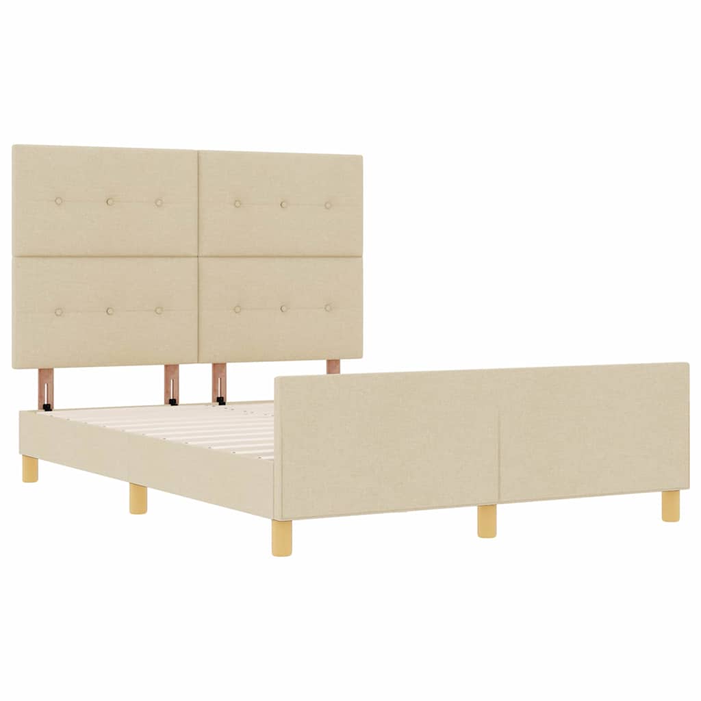 Bedframe met hoofdeinde Crème 160 x 200 cm Stof is nu te koop bij PeponiXL, paradijselijk wonen!