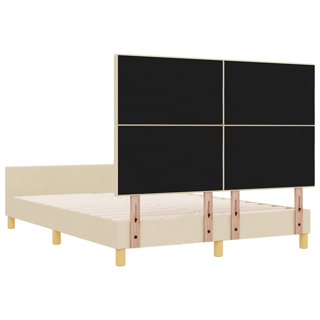 Bedframe met hoofdeinde Crème 160 x 200 cm Stof is nu te koop bij PeponiXL, paradijselijk wonen!