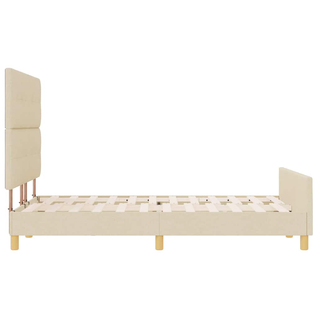 Bedframe met hoofdeinde Crème 160 x 200 cm Stof is nu te koop bij PeponiXL, paradijselijk wonen!